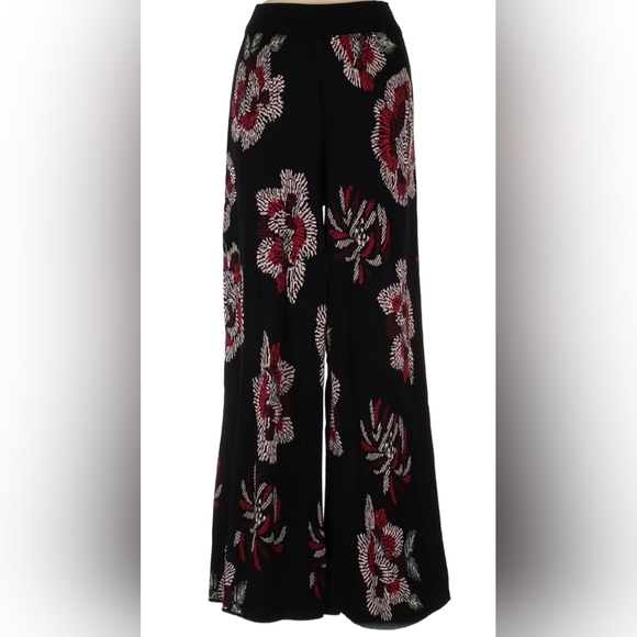 Anthropologie LAIA Intarsia Floral Wide Leg Knit Sweater Pants  Medium - Picture 2 of 8